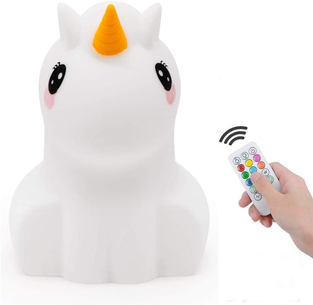Tianhaixing Animal-shaped Big Night Light for Children/Adult, Rechargeable LED Soft Silicone (BPA Free) Bedside Lamp