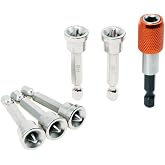 6PCS Drywall Screw Bit Set PH2 Magnetic Drywall Screw Setter 2'' Bit Holder | drywall phillips bits for Plasterboard Screw Hex Shank Positioning Screwdriver Bits Drill Bit holder for impact depth stop