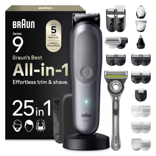 Braun Multigroom All-in-One Series 9, 25-in-1 Trimmer, AIO9565, Grau
