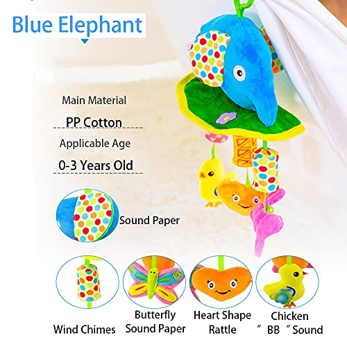 DKINGCHY Baby Car Seat Stroller Toys Hanging Animal Plush Ring Soft