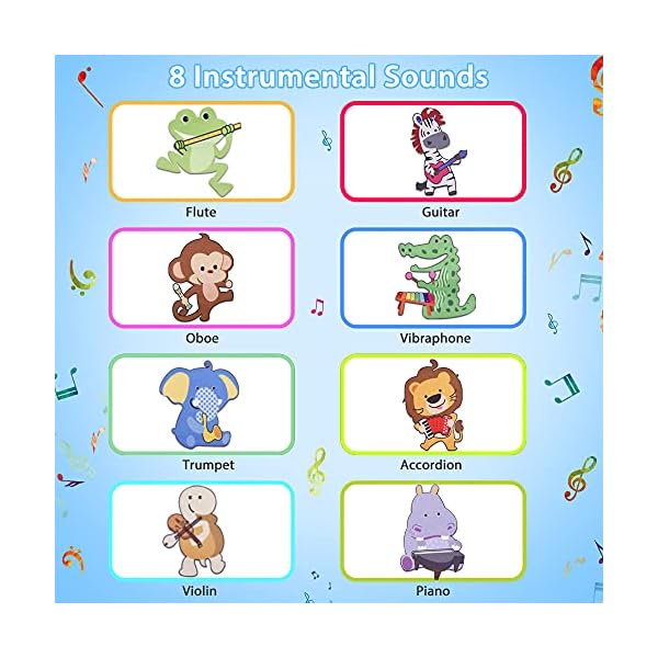 m-zimoon-Piano-Mat-Kids-Large-Music-Play-Mat-4409-Colorful-Musical-Dance-Mat-Cartoon-Floor-keyboard-Carpet-Educational-Toys-Gift-for-Age-3-Boys-Girls-Toddler m zimoon Piano Mat, Kids Large Double Music Play Mat 44" x 20" Colorful Musical Dance Mat Cartoon Floor keyboard Carpet Educational Musical toys Gift for Age 3+ Boys Girls Kids Toddler
