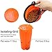 SLSON Dog Water Bottle Dog Feeder Food Container 2-in-1 for Pet Outdoor Dog Water Bowl with 2 Collapsible Dog Bowls for Travelling Hiking Walking, Orange