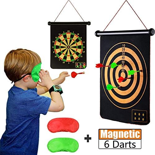 Safety Magnetic Dart Board for Kids Teens, Indoor Outdoor Double Sided Dartboard Bullseye Games Set for Boys Teenager Adults Family Carnival Birthday Party Games Leisure Sports