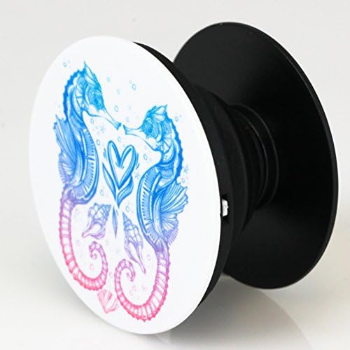Expanding Stand And Grip Mount For Smartphones And Tablets Cell Phone Holder (Iphone 6 6s 7 7S, Samsung Galaxy, Tablets, Fire) Seahorses