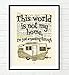 Vintage Bible Page Verse Scripture, This World Is Not My Home - Hebrews 13:14 Christian Art Print, Unframed, Shasta Rv Trailer Camper, Christian Wall and Home Decor Poster, All Sizes