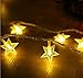 Rymbo String Lights, 34ft Indoor/Outdoor Star Shape Lights LED Warm White Twinkle Lights & USB Powered &Transparent String Cable & Remote Adapter
