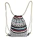 iSuperb® Canvas Drawstring Backpack bag Gym Sack bag Stylish Lightweight Cute for Excursion Outdoor (Bohemia)