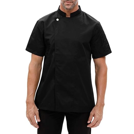 black short sleeve chef jacket