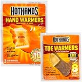 HotHands Hand & Toe Warmers - Long Lasting Safe Natural Odorless Air Activated Warmers - 10 Pair OF Hand Warmers & 2 Pair Of Toe Warmers