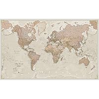 Maps International Giant World Map - Antique World Map Poster - Laminated - 77.5 x 46