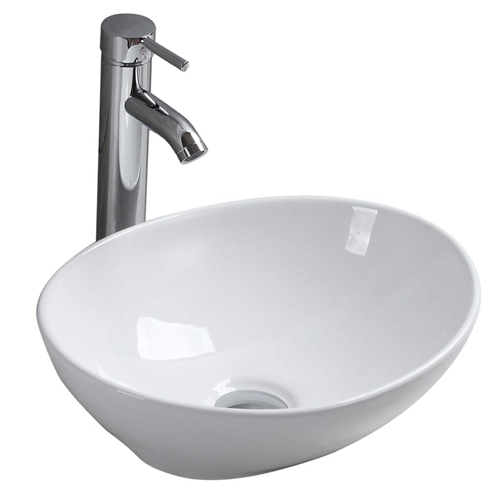Felicon Bathroom Countertop Basin Wash Basin Sink Oval Round
