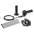 PUCKY 22mm Twist Throttle Accelerator Handle Grips, 50 90 110 125cc Pit Bike Dirtbike (Handle Grip + Cable + Throttle Clamp + CNC flameout Switch)
