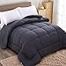 WARM HARBOR All Season Down Alternative Quilted Full/Queen Comforter Warm Duvet Insert Winter - Luxury Hotel Collection Premium Lightweight (Queen, Grey) â€¦