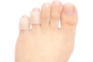 JKcare Transparent Pinky Toe Sleeves, Silicone Corn Cushions Pads, 12 Pack Little Toe Protectors for Corn, Blister and Injure