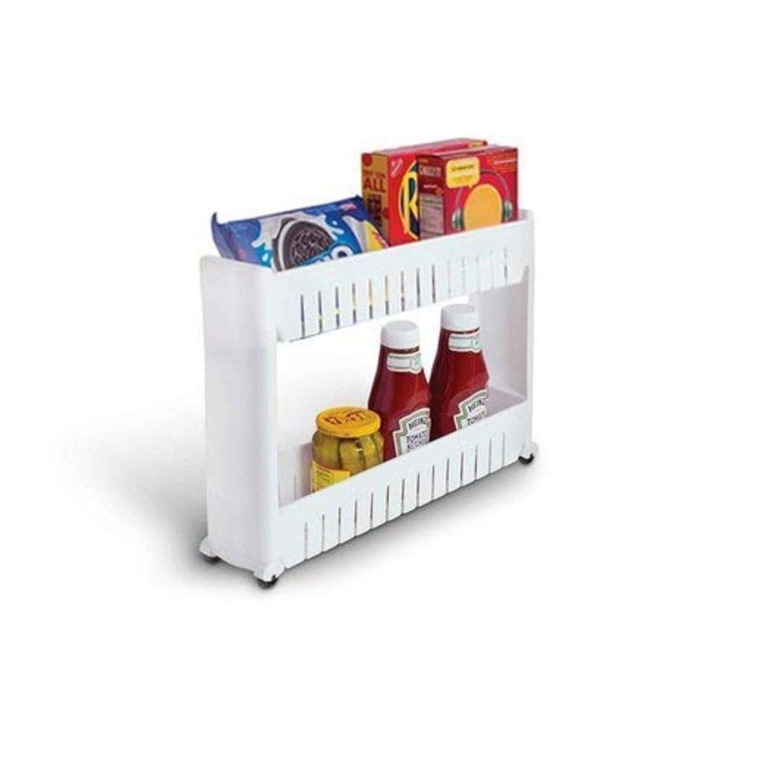 Istore Plastic Kitchen Storage Rack Trolley with Wheels Space Saving