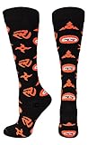 Ninja Over The Calf Socks (Black/Neon Orange, Medium)