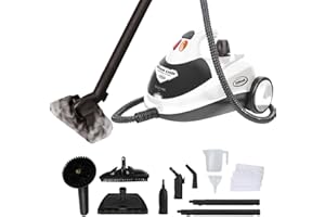 Ewbank 1800W Steam Cleaner for Carpets, Tile, Upholstery, Bathroom, Kitchen, Windows, Grout, Portable, White, 52 fl. oz