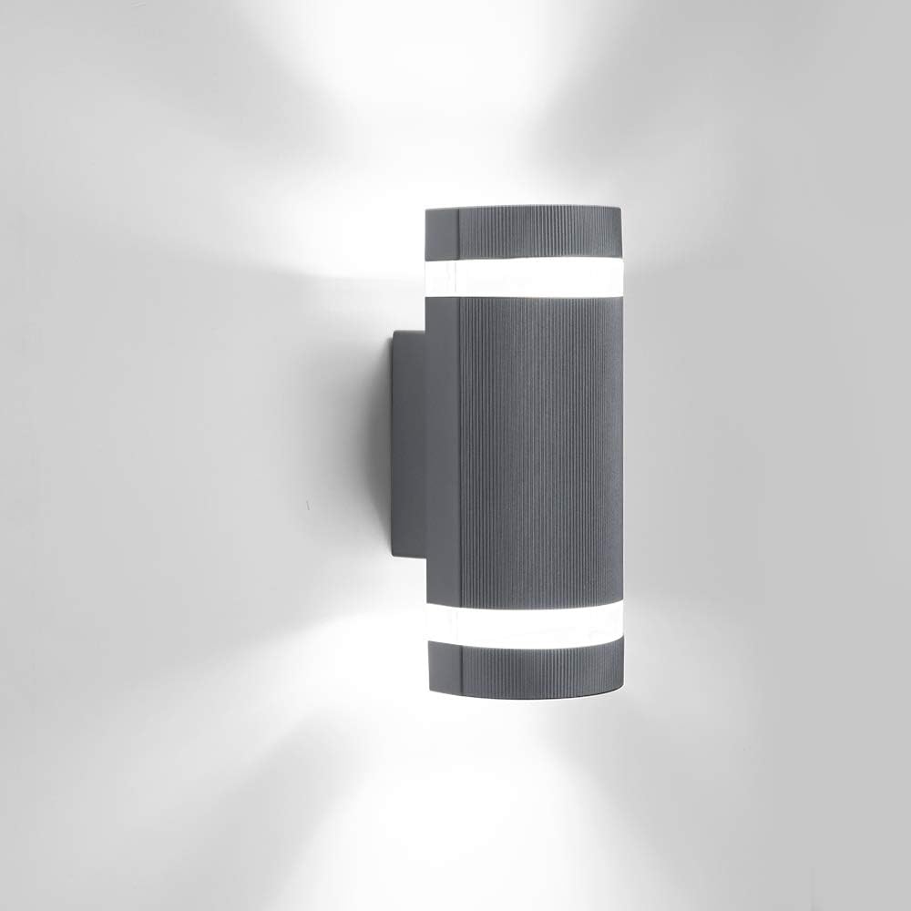 HLFVLITE Outside Wall Light, Aluminum Up & Down Outdoor Wall Light, IP44 Waterproof Garden Lamp Sconce