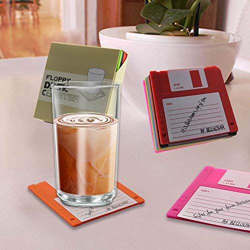 BELLOLINEA Floppy Silicone Disk Coasters Set of 6,Durable Heat