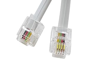 XANHAM Phone Cable 25 Feet Telephone Line Cord with RJ11 6P4C Connectors for Landline Phone, Fax Machine and Modem, for Both in-Wall and Out-Wall Using, White, AV04218