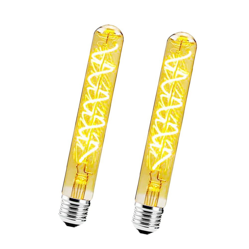 BANGSHUO Pack of 2 E27 T30-185mm LED Edison Vintage Filament Bulbs 5W(50W Halogen Bulb Equivalent) E27 Retro Tuber 500LM Warm White 2700k No Dimmable