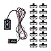 8X White + 8X Amber 2-LED Strobe Light Bar Warning Emergency Beacon 10 Flashing Modes Car SUV Truck Van (Amber White, 16x 2-LED)