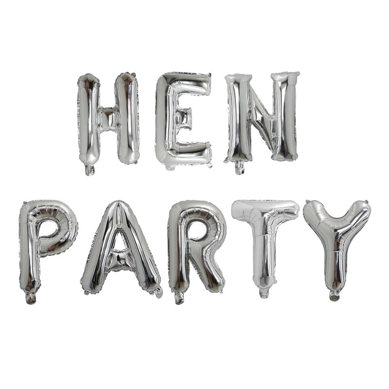 Silver Hen Party Foil Balloon Banner, 1.5m (2 pack)
