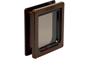 Cat Mate 4-Way-Locking Cat Flap with Door Liner to 2" (235) - Secure Lockable Door for Small to Medium Sized Cats, for UPVC, Wood and Wall, Brown