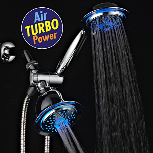 Powerspa 7 color-changing 3-way led-shower with air turbo technol…