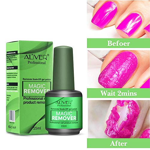 Magic Nail Polish Remover,Professional Removes Soak-Off Gel Polish in 3-5 Minutes,Easily & Quickly,Don't Hurt Your Nails (1 Pack)