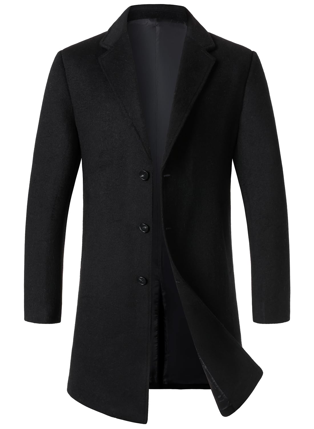 Photo 1 of FANARCHER Men’s Wool Blend Pea Coat Casual Long Jacket Single Breasted Overcoat Notched Collar Winter Trench Coat