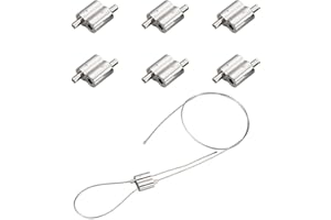 ANTIANXIA 6Pcs New Upgraded Stainless Steel Wire clamp/Picture Hanging kit/Cable Clamps/Hanging Plant/Rope Clips(1-2.5 mm Wire Holes)