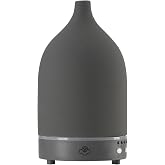 Serene House Vapor Ultrasonic Essential Oil Diffuser Ceramic Grey 90ml | Aromatherapy Diffuser, 4-Hour Continuous/ 8-Hour Intermittent Mode, Optional Timer, 7 LED Lights for ambience, 150 Sq Ft