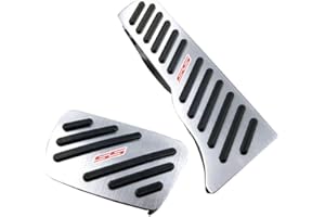 BOYOUS 2PCS Aluminum Alloy No Drilling Anti-Slip Brake and Accelerator Pedal Pads Cover Set Interior Decoration Accessories Fit for Chevrolet Camaro 2016-2023(Silver)