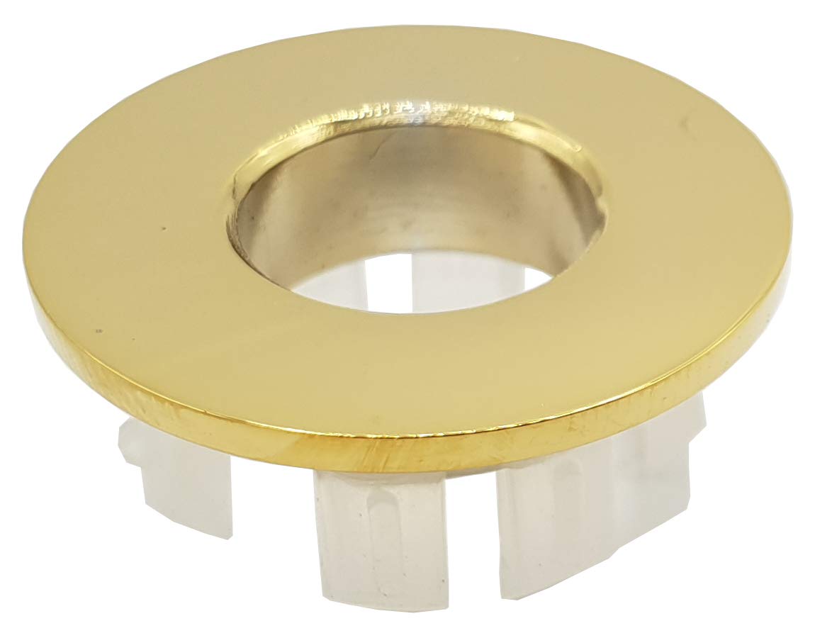 Brass Basin Sink Overflow Cover Insert Hole Trim (Gold)