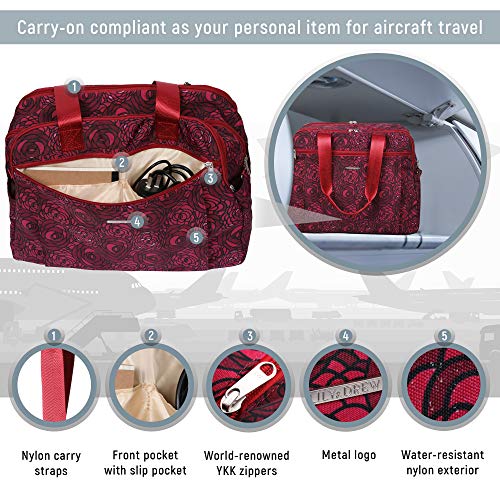 Lily & Drew Lightweight Travel Tote Crossbody Weekender Carry On 15.6