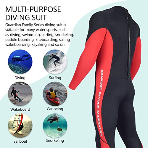 image for Hevto Wetsuits Men Long Sleeve Full 3mm Neoprene Scuba Diving Suits Sw
