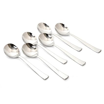 Embassy (Classic by Embassy) Soup Spoon - Dessert, Pack of 6, Stainless Steel, 18 cm (Impress, 14 Gauge)
