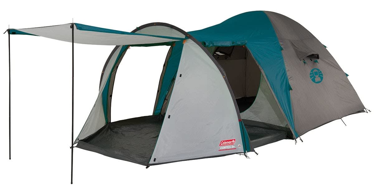Coleman Cortes 5 Plus Tent, 5 man Dome Tent with Porch, 5 Person Family Camping Tent, 100% waterproof Tunnel Tent