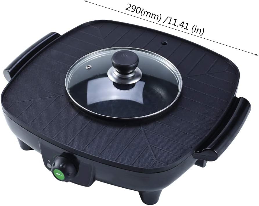 review Nologo DUX-ZW Multi-Function Electric Baking Tray,2000W High Power,and Heat Dissipation Function,Oil Residue Design,Suitable for Home Kitchen and Outdoor Barbecue,Automatic Adjustment