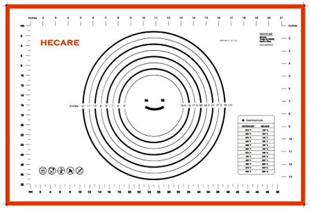 Silicone Pastry Mat, HECARE Non-slip Baking Mat, Counter Mat, Dough Rolling Mat, Fondant/Pie Crust Mat, (23.62'' x 15.74'', Red )