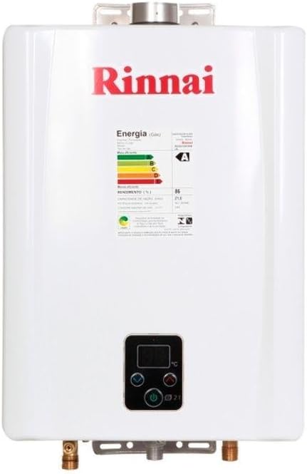 Aquecedor de Água Gás Natural Rinnai E21 Reue210fehb, 21 Litros, Exaustão Forçada