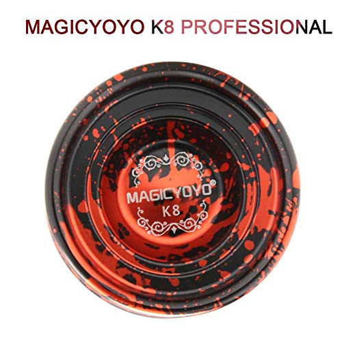 YOSTAR MAGICYOYO K8 Professional Yoyo Unresponsive Yoyo Ball Kids, Big Size Yoyo, Easy to Catch, with 5 Strings, Glove, Bag (Black & Red) - Thumbnail 2