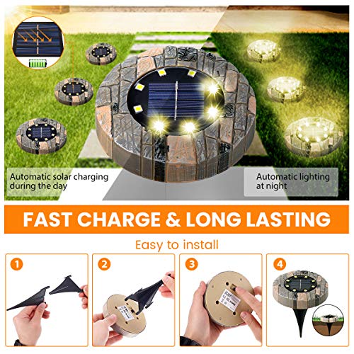 GLIME Solar Bodenleuchte 8er Warm Weiß – Bild 5