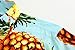 JEETOO Men's Pineapple Floral Short Sleeve Hawaiian Aloha Shirt, Blue, Large