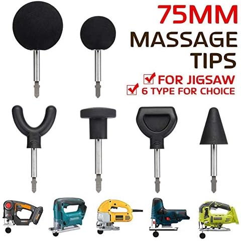 6Pcs Massage Head Tips + Extended Rod Kit for Jigsaw Worx Ryobi Makita or Massage Gun Relaxing