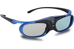 Wendry Ultra-Clear HD 3D Glasses, Universal Active Shutter Type 3D Glasses DLP Link 3D Projector 3D Glasses for Most 3D DLP P