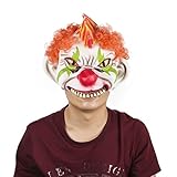 Horror Evil Clown Mask Chinless Latex Adult Half Face Mask Scary Head Red Nose Halloween Prop
