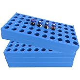 (5 Packs) Vial Rack, Single Blue Holds 50 Standard 12 mm 2 mL vials, Stackable Tube Rack Centrifuge Tubes Rack