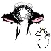 Kobwa(TM) Unique Head Decoration Plush Lace Bell Cat Ears Clip Hairpin (Black and Pink,Set of 2) with Kobwa's Keyring
